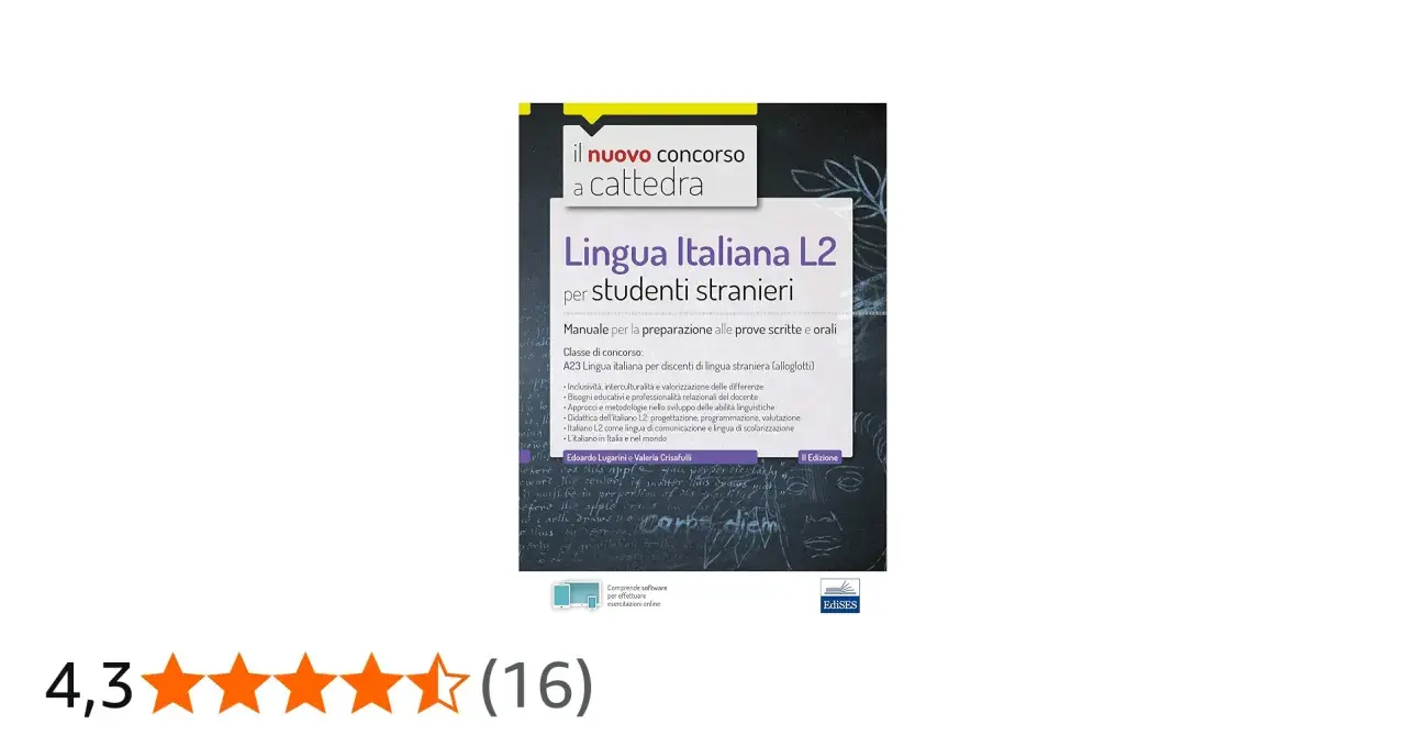 Manuale "Lingua Italiana L2 per studenti stranieri" per prepararsi al concorso a cattedra. Ideale per chi insegna l'italiano come lingua seconda.