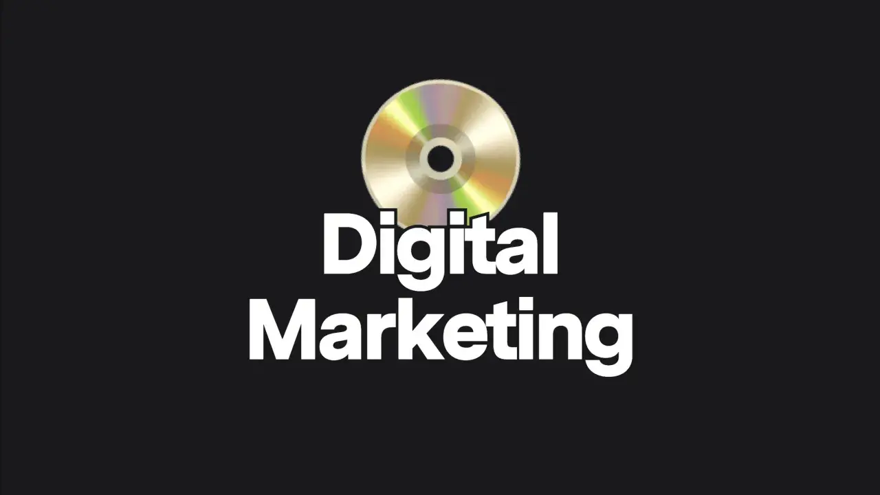 CD con scritta "Digital Marketing". Ideale per chi cerca corsi digital marketing gratuiti per imparare online.