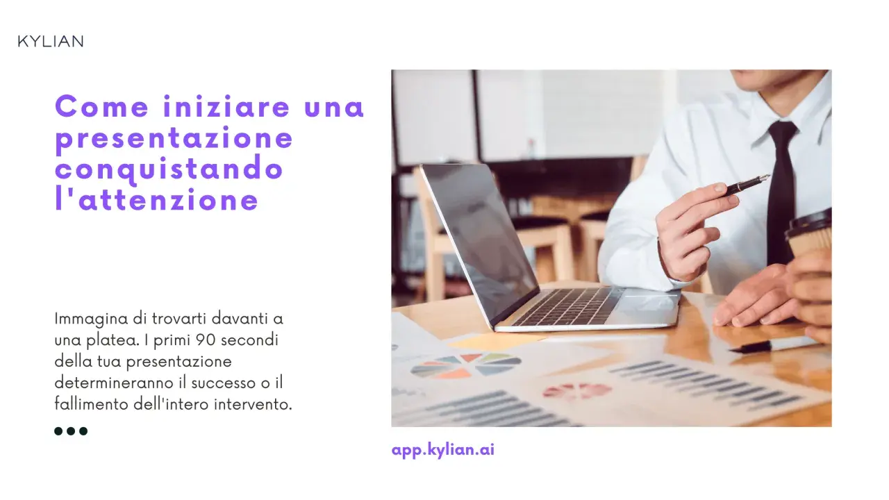 Come iniziare una presentazione efficace: i primi 90 secondi sono cruciali per catturare l'attenzione.
