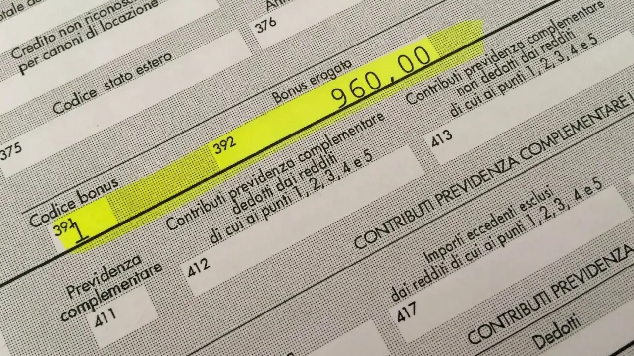 Dettaglio del CUD: bonus erogato 960,00 e contributi previdenza complementare. Ecco come leggere il CUD.