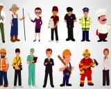 Vari professionisti: ingegnere, contadino, insegnante, fattorino, poliziotto, vigile, cuoco, operaio, fotografo, infermiera, uomo d'affari, carpentiere, pompiere, dottoressa. Lavori ben pagati che nessuno vuole fare?