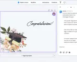 Un biglietto con tocco floreale e cappello da laureato, ideale per frasi congratulazioni nuovo incarico.