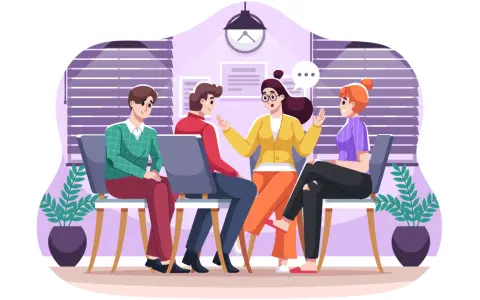 Persone sedute in cerchio, in un ambiente che evoca il lavorare nel sociale, discutono animatamente.