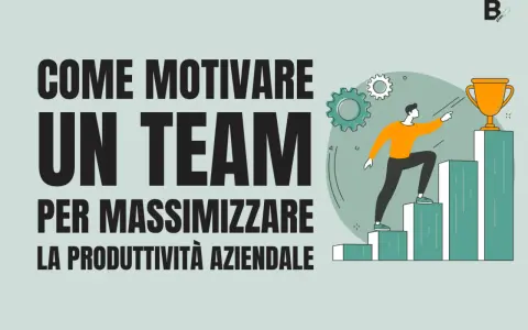Come motivare i dipendenti: un uomo sale una scala verso un trofeo, simboleggiando il successo e la produttività aziendale.