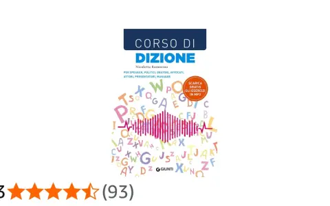 Copertina libro "Corso di Dizione" di Nicoletta Ramorino, con lettere colorate e un'onda sonora. Ideale per chi cerca un corso di dizione a Bari.