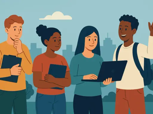 Giovani che collaborano, un esempio di cos'è Garanzia Giovani: formazione e opportunità per il futuro.