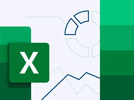 Logo Excel con grafici stilizzati. Ideale per un corso gestione aziendale online gratis.