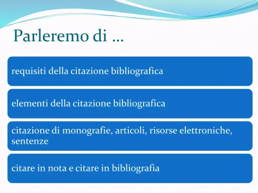 Impara come fare una citazione: requisiti, elementi, tipi (monografie, articoli, risorse elettroniche, sentenze) e come citare in nota e in bibliografia.