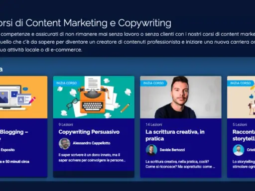 Scopri il **corso copywriting** gratis e migliora le tue abilità. Impara a creare contenuti efficaci per il web e a potenziare la tua attività online.