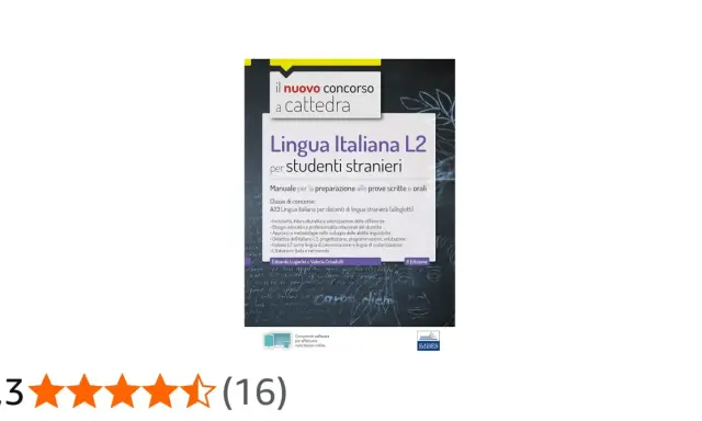 Manuale "Lingua Italiana L2 per studenti stranieri" per prepararsi al concorso a cattedra. Ideale per chi insegna l'italiano come lingua seconda.