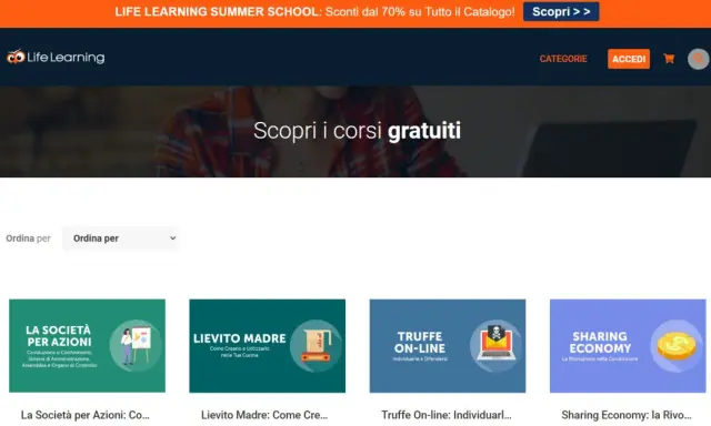 Scopri i **corsi gratuiti** di Life Learning: dalla Società per Azioni allo Sharing Economy, impara nuove competenze.