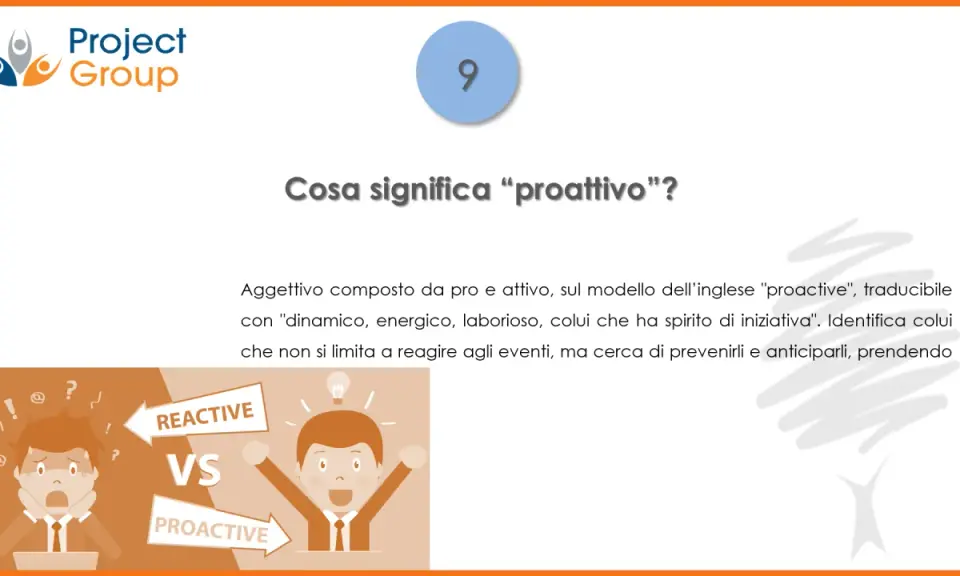 Il **proattività significato** è essere dinamici e prendere l'iniziativa, anticipando gli eventi anziché reagire.