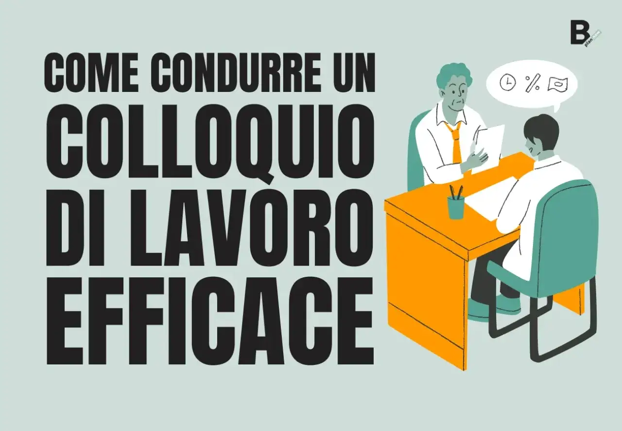 Illustrazione su come condurre un colloquio di lavoro efficace, parte del processo di reclutamento e selezione del personale.