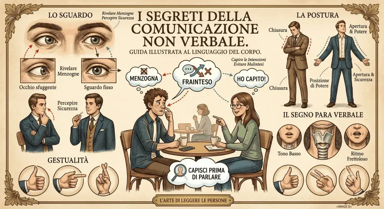 I gesti sono le parole pi&ugrave; importanti: un'illustrazione sui segreti della comunicazione non verbale, dallo sguardo alla postura, dalla gestualit&agrave; al paraverbale.